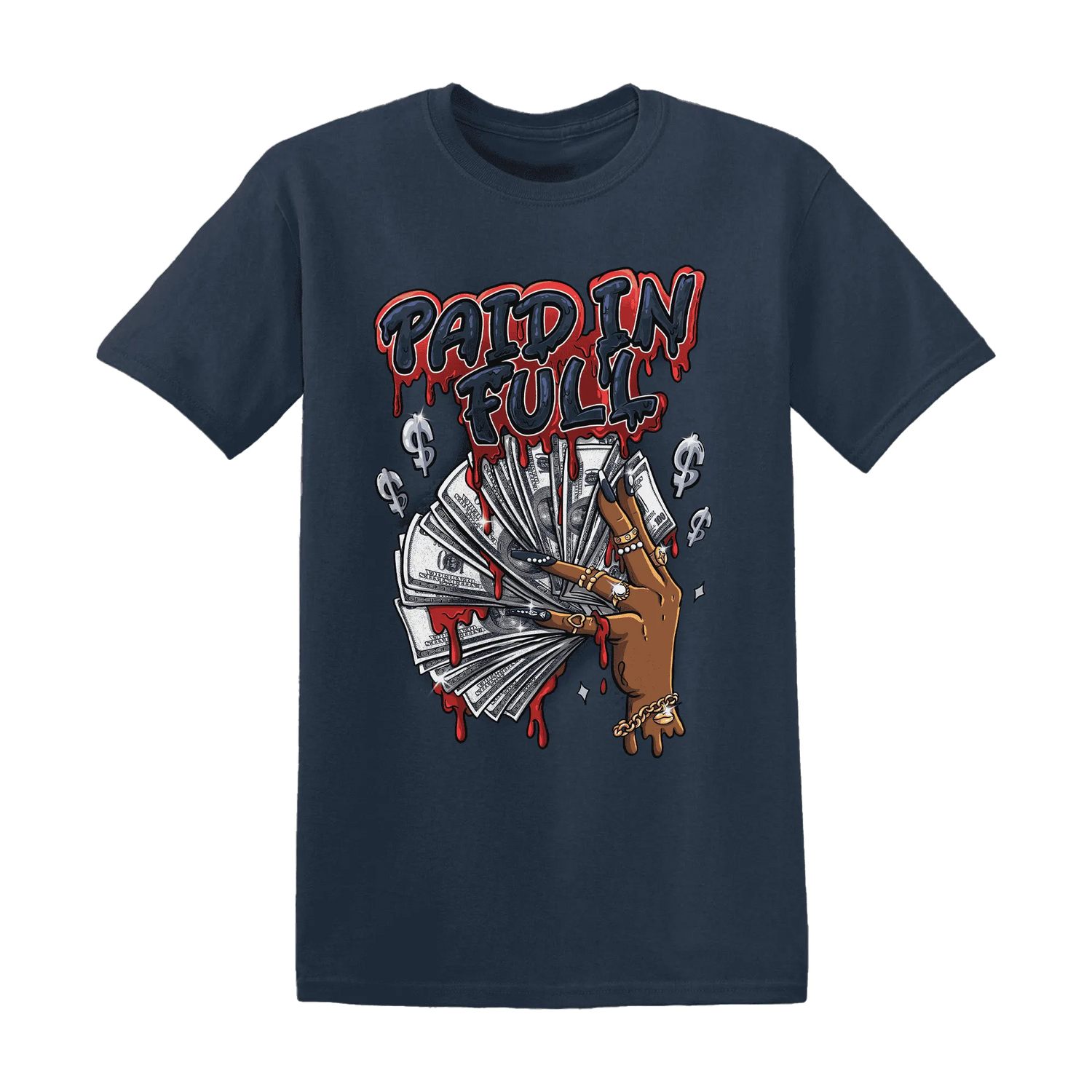 White-Navy-6s-T-Shirt-Match-Paid-In-Full