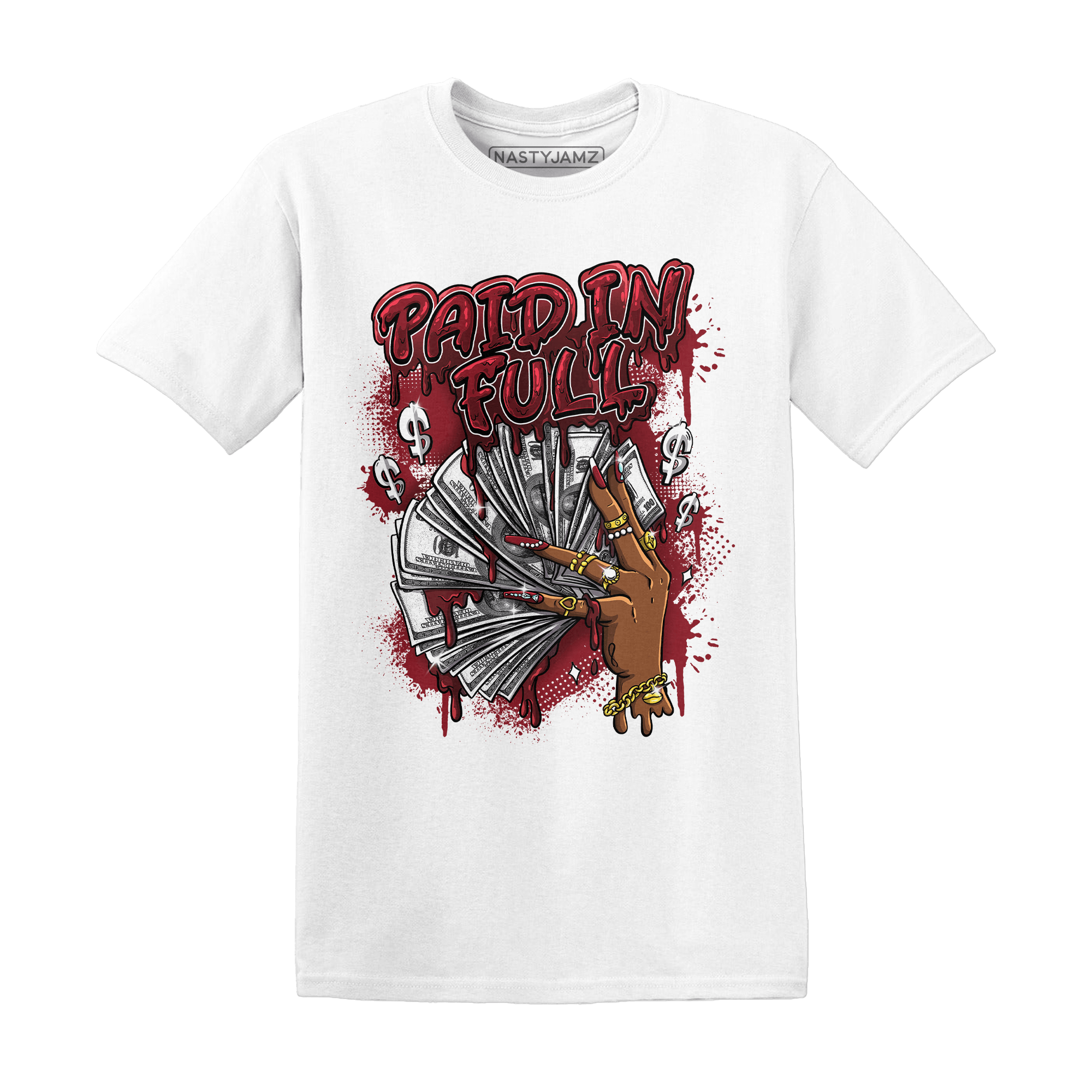 Cherry 12s T Shirt Match Paid In Full - NastyJamz