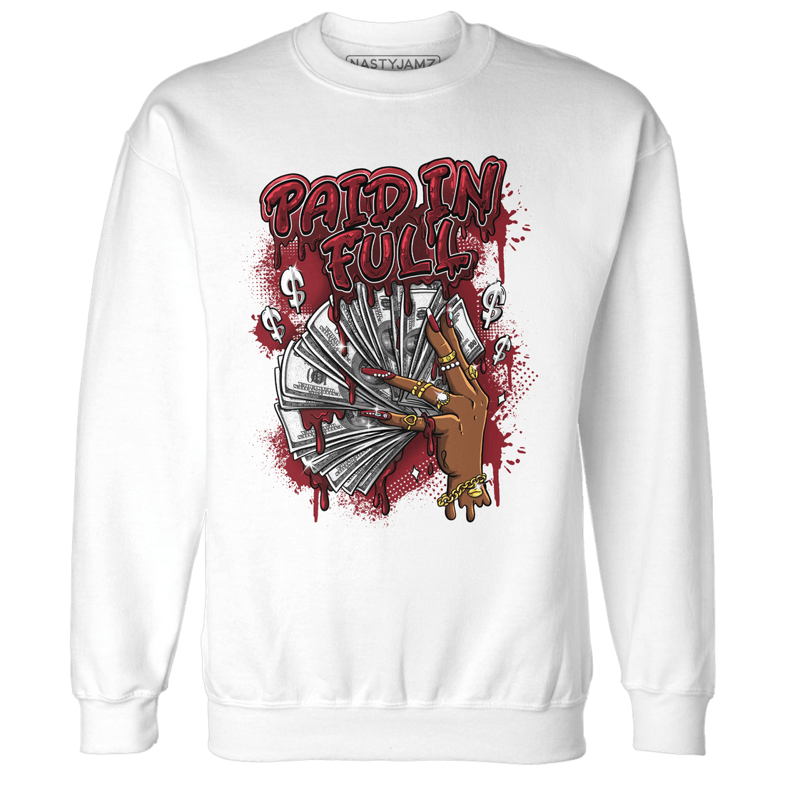 Cherry 12s Sweatshirt Match Paid In Full - NastyJamz