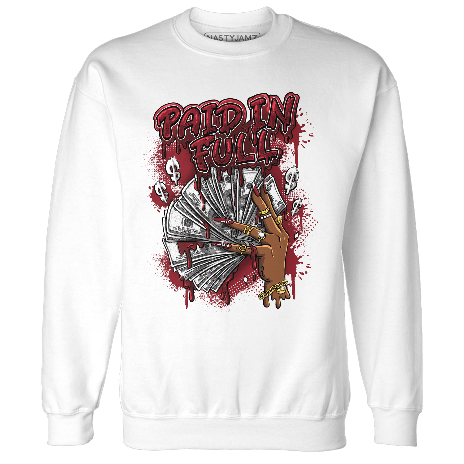 Cherry 12s Sweatshirt Match Paid In Full - NastyJamz