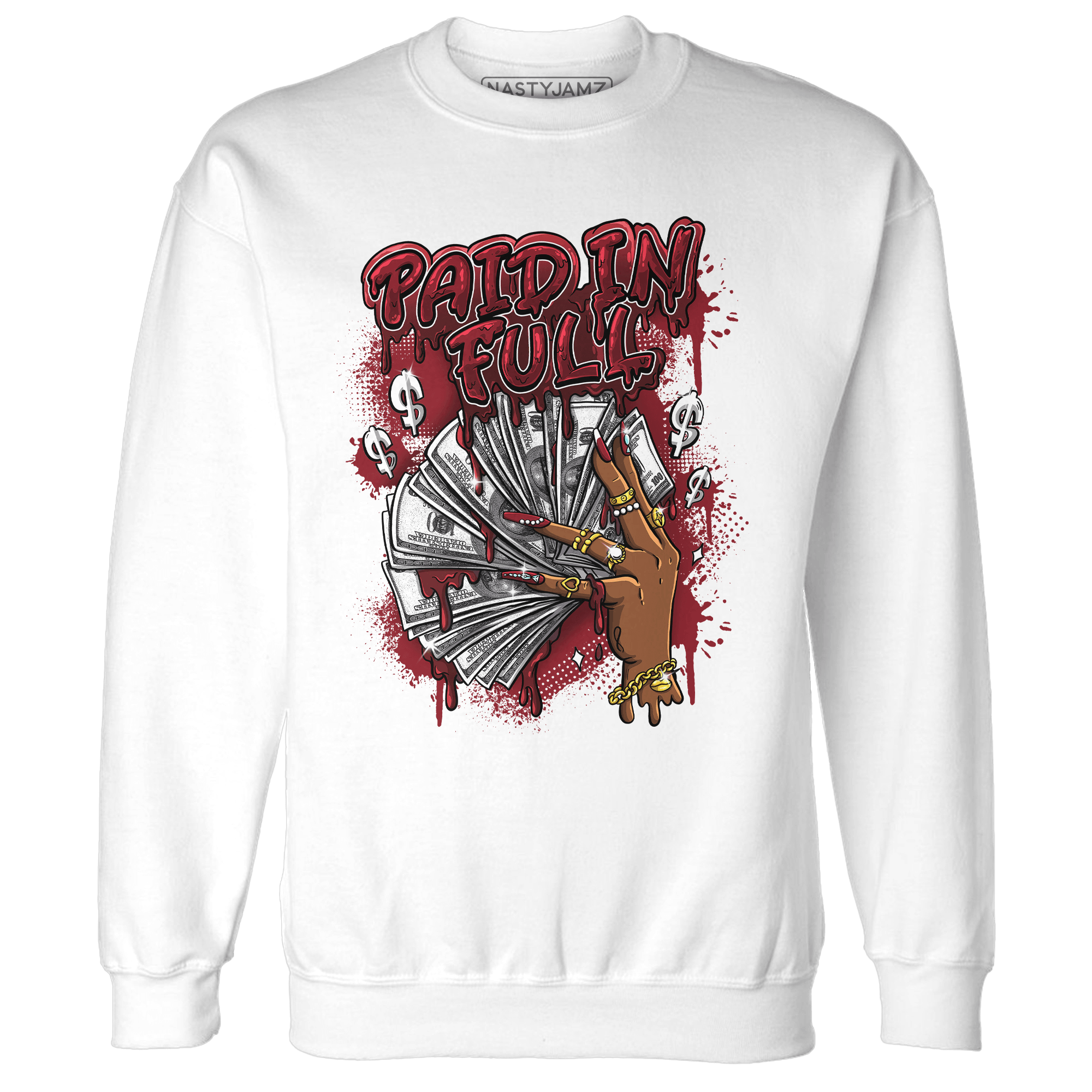 Cherry 12s Sweatshirt Match Paid In Full - NastyJamz