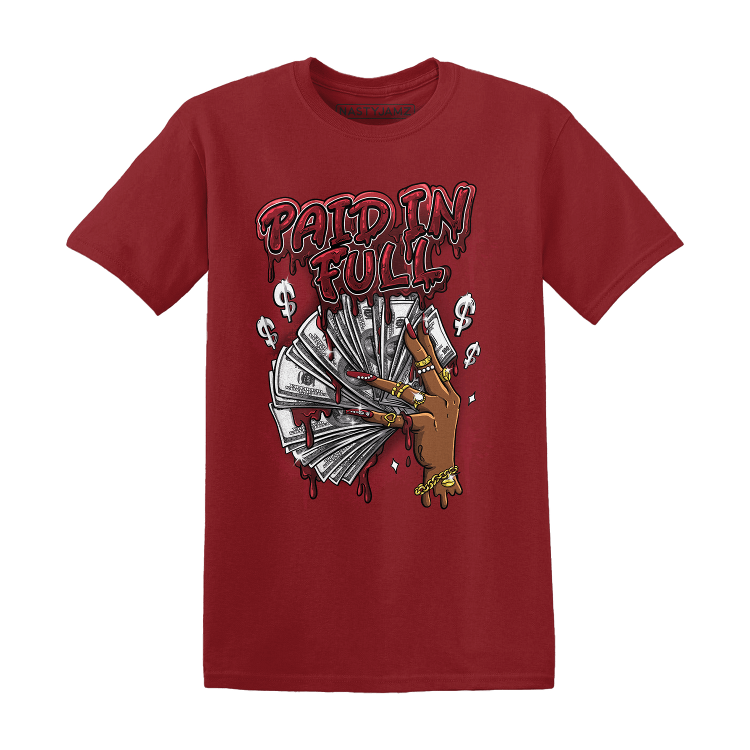 Cherry 12s T Shirt Match Paid In Full - NastyJamz