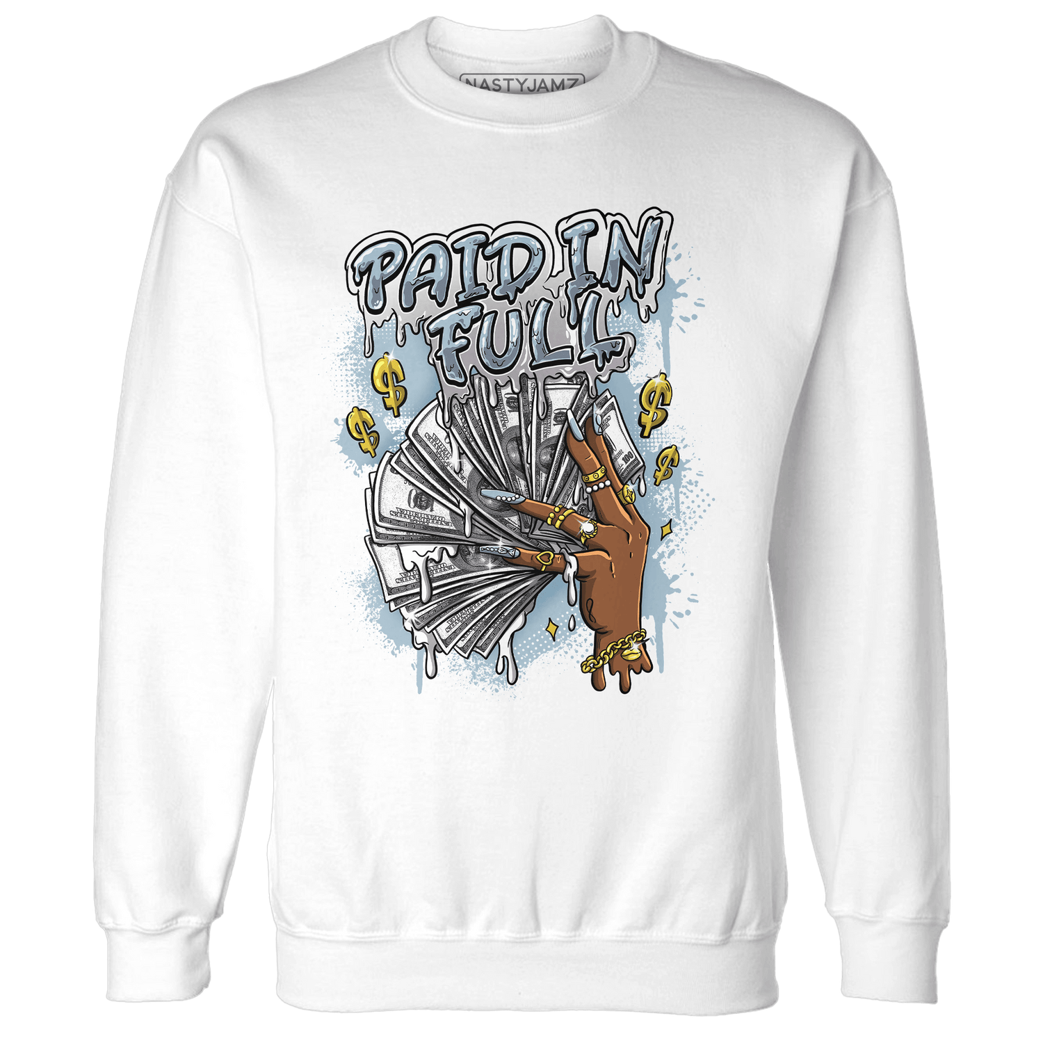 Blue Grey 13s Sweatshirt Match Paid In Full - NastyJamz