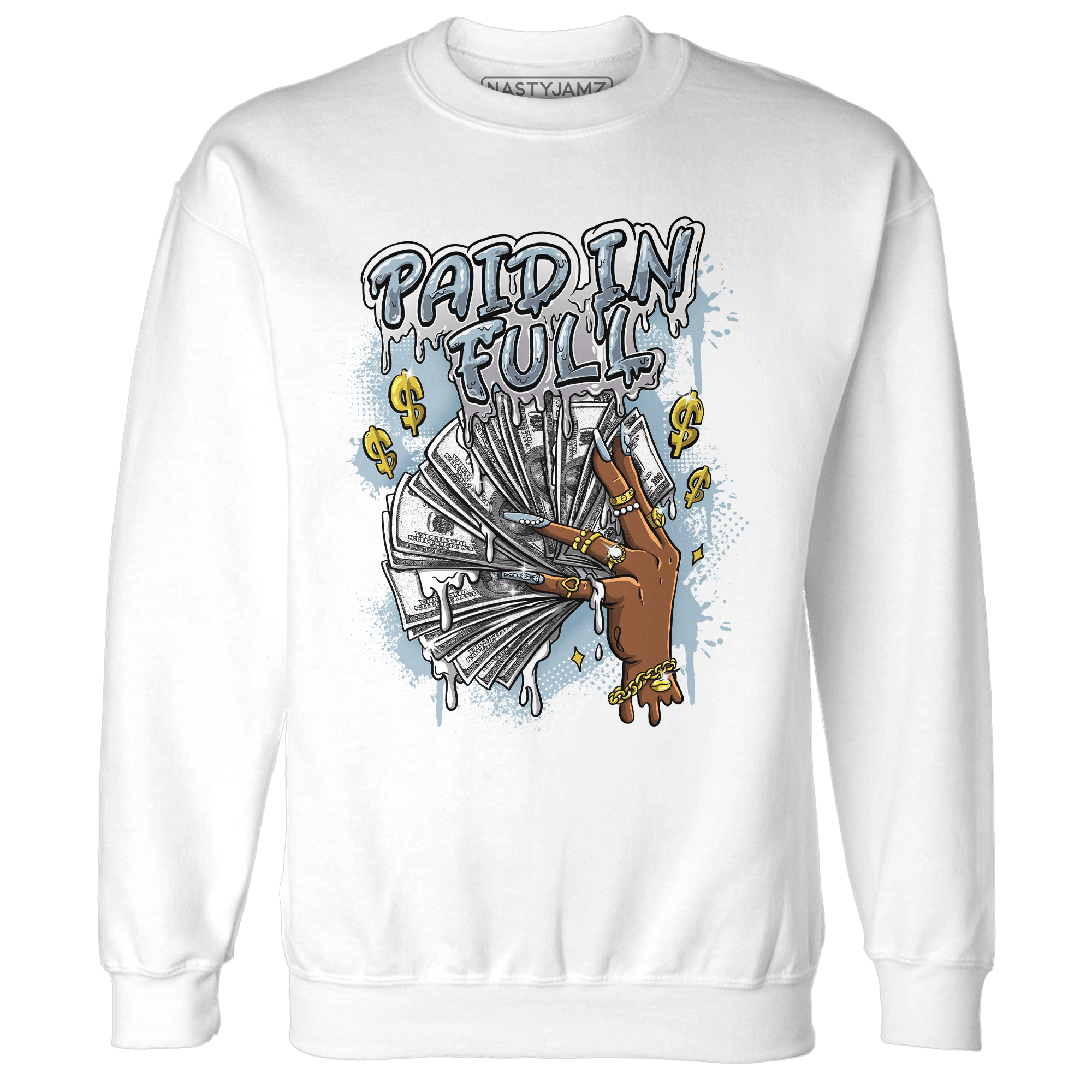 Blue Grey 13s Sweatshirt Match Paid In Full - NastyJamz