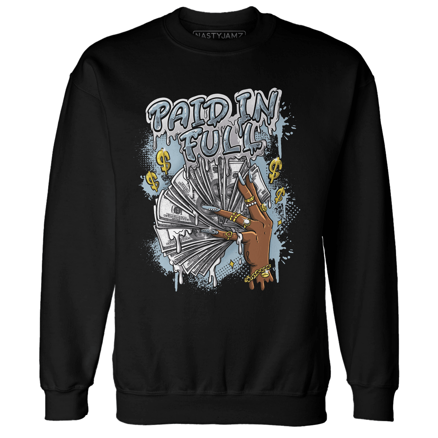 Blue Grey 13s Sweatshirt Match Paid In Full - NastyJamz