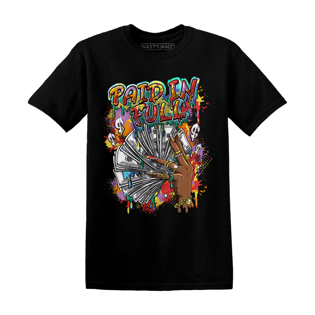 Mid GS Six Championships 1s T Shirt Match Paid In Full - NastyJamz