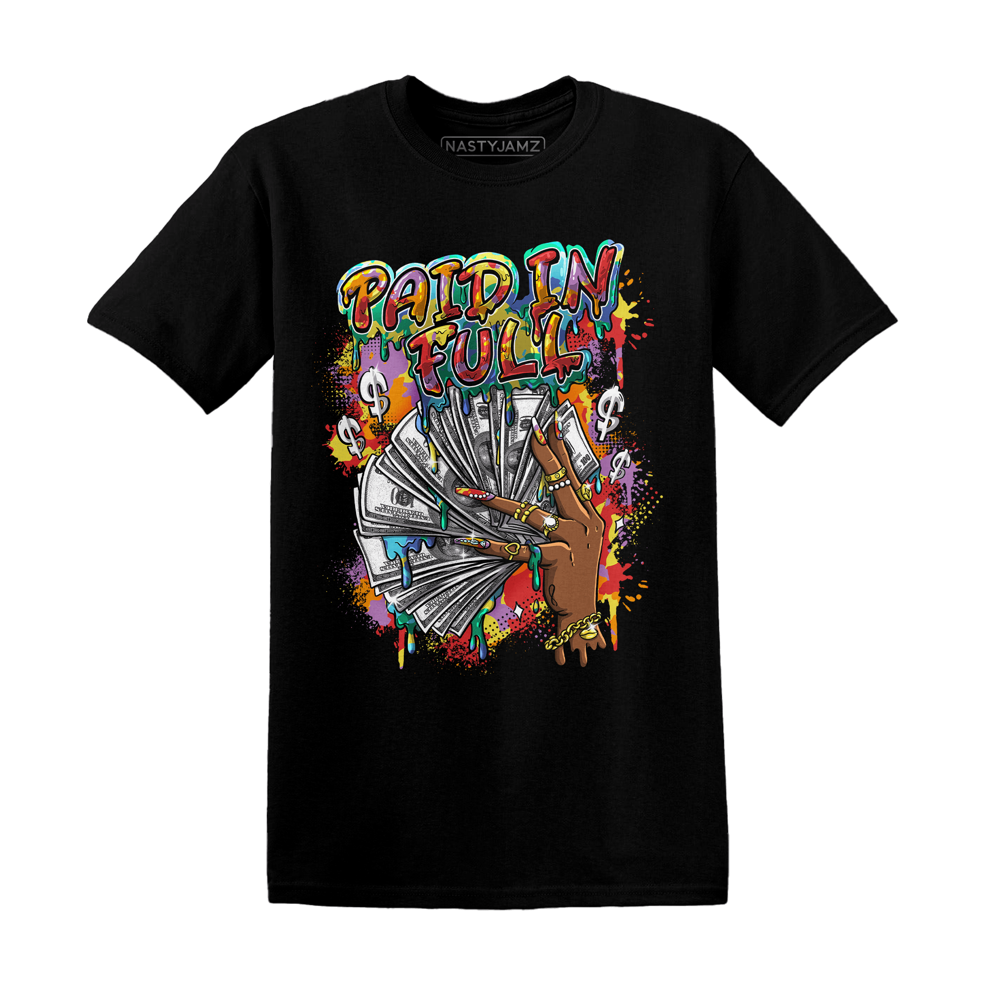 Mid GS Six Championships 1s T Shirt Match Paid In Full - NastyJamz