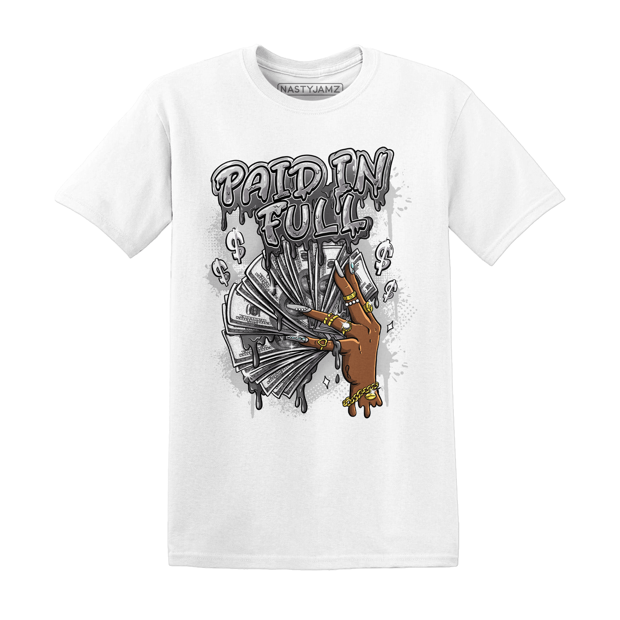 Retro High OG Black White 1s T Shirt Match Paid In Full - NastyJamz