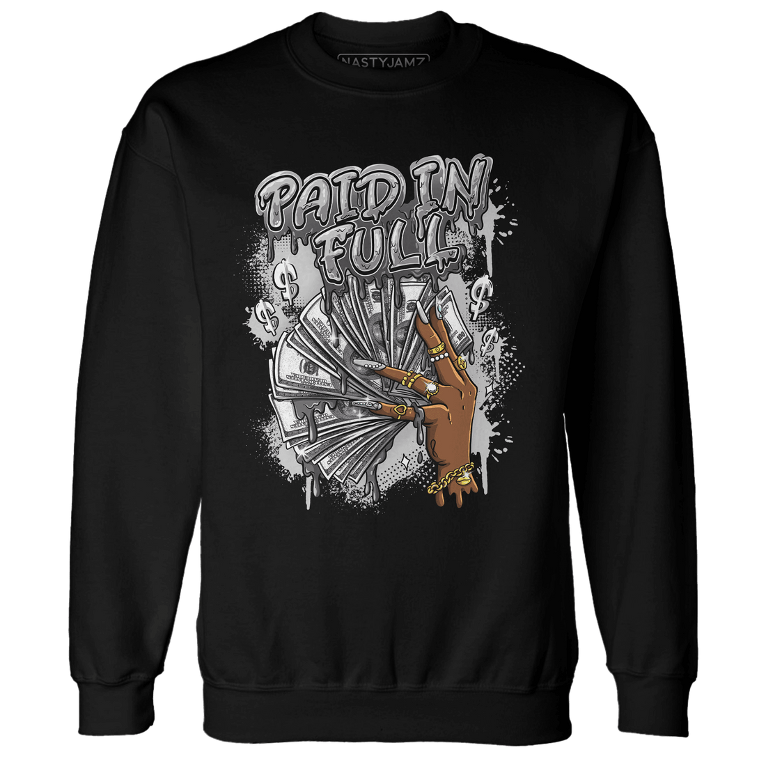 Retro High OG Black White 1s Sweatshirt Match Paid In Full - NastyJamz