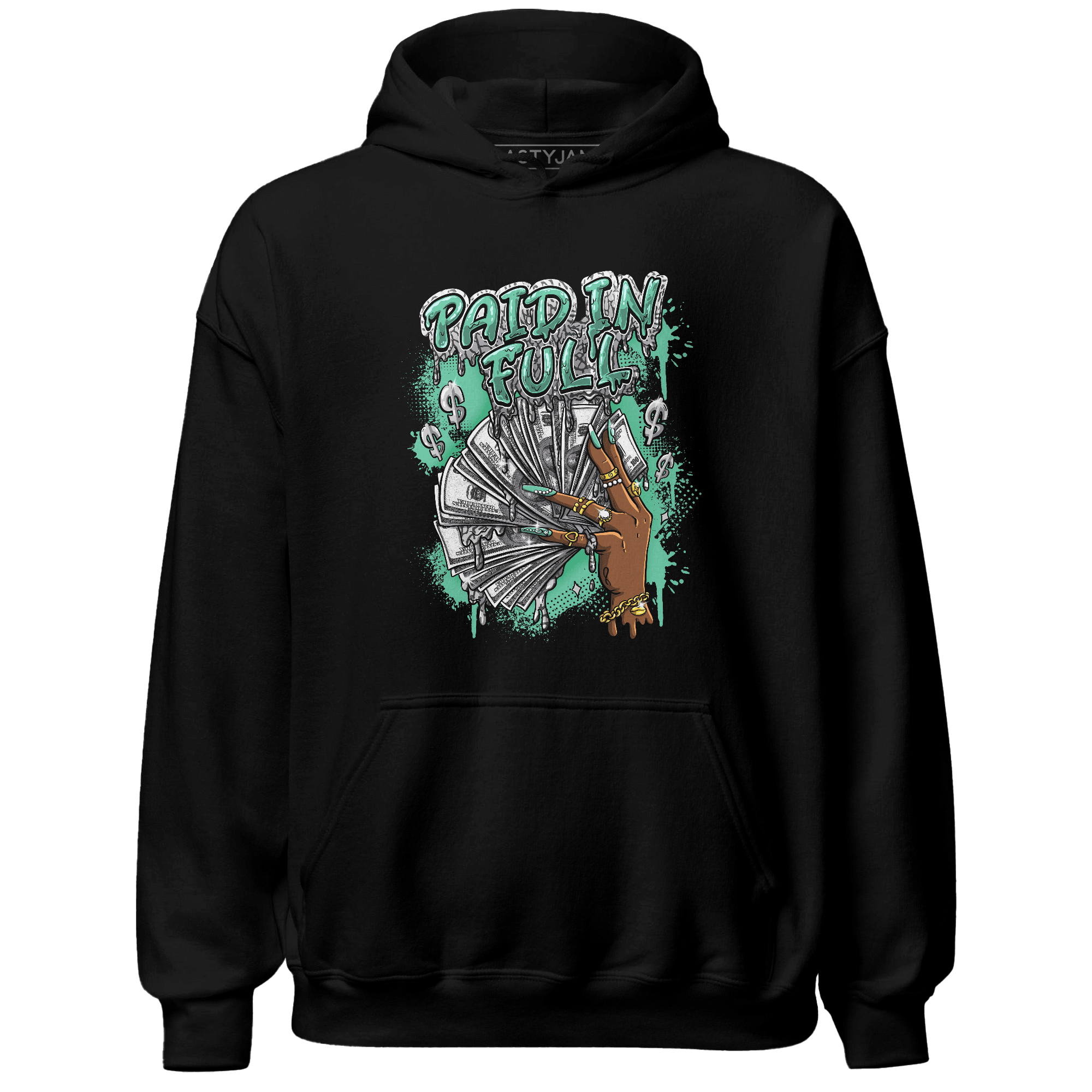 Green Glow 3s Hoodie Match Paid In Full - NastyJamz
