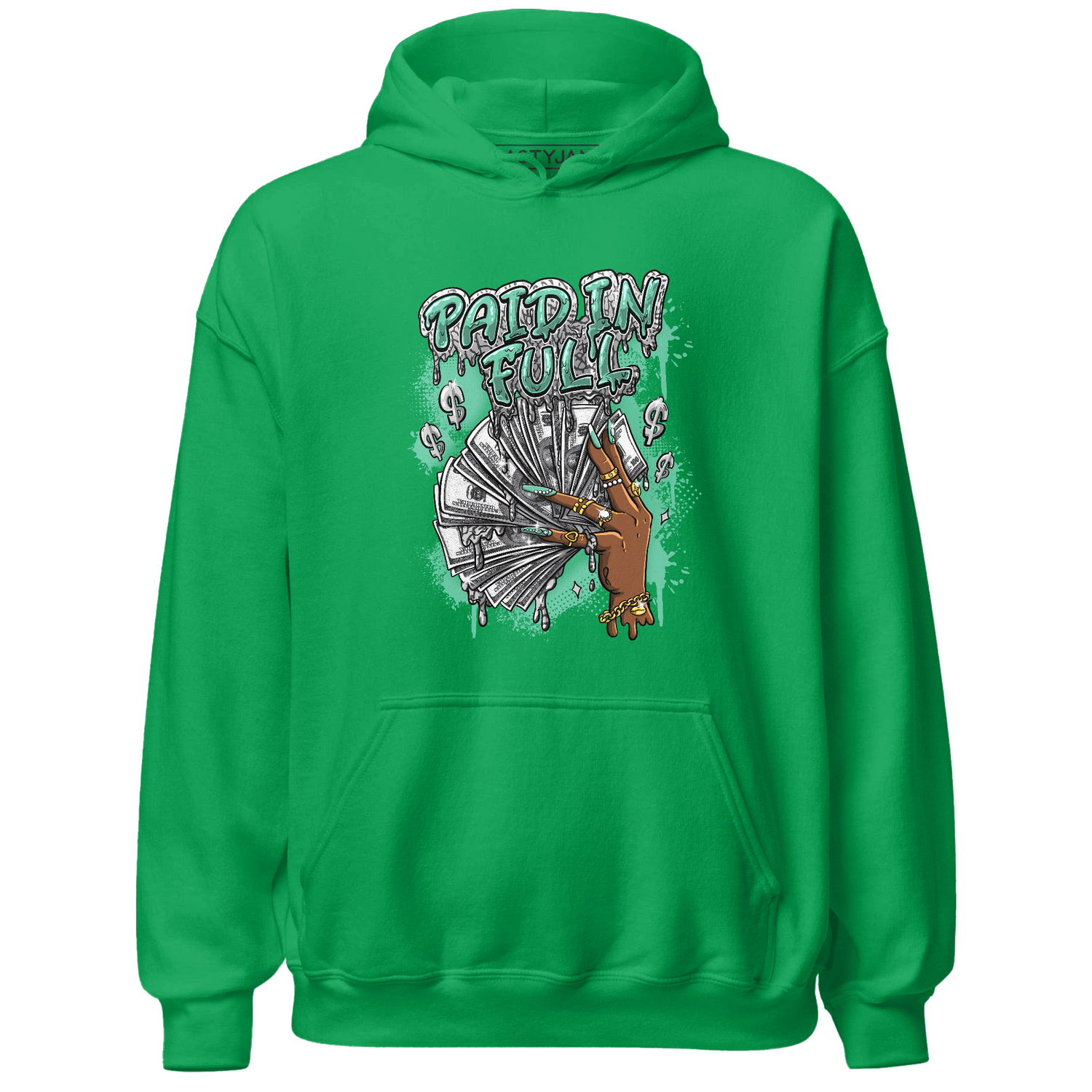 Green Glow 3s Hoodie Match Paid In Full - NastyJamz
