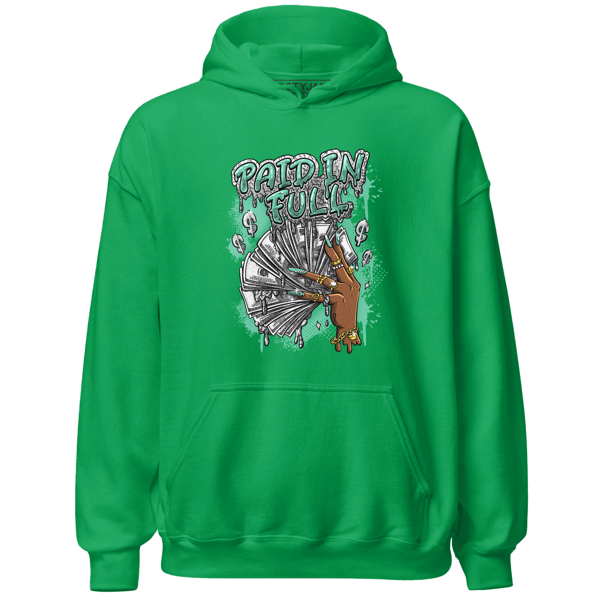Green Glow 3s Hoodie Match Paid In Full - NastyJamz