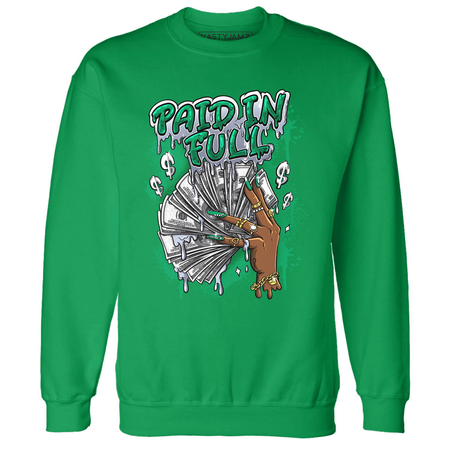 Lucky Green 5s Sweatshirt Match Paid In Full - NastyJamz