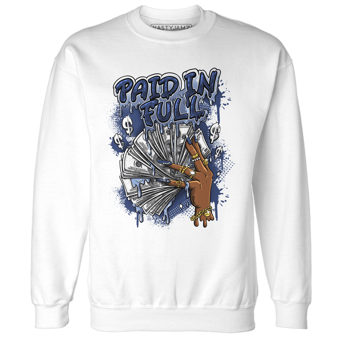 Midnight Navy 5s Sweatshirt Match Paid In Full - NastyJamz