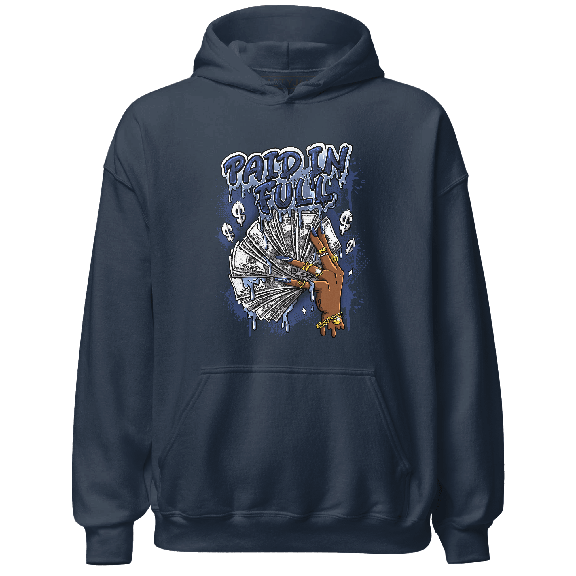 Midnight Navy 5s Hoodie Match Paid In Full - NastyJamz