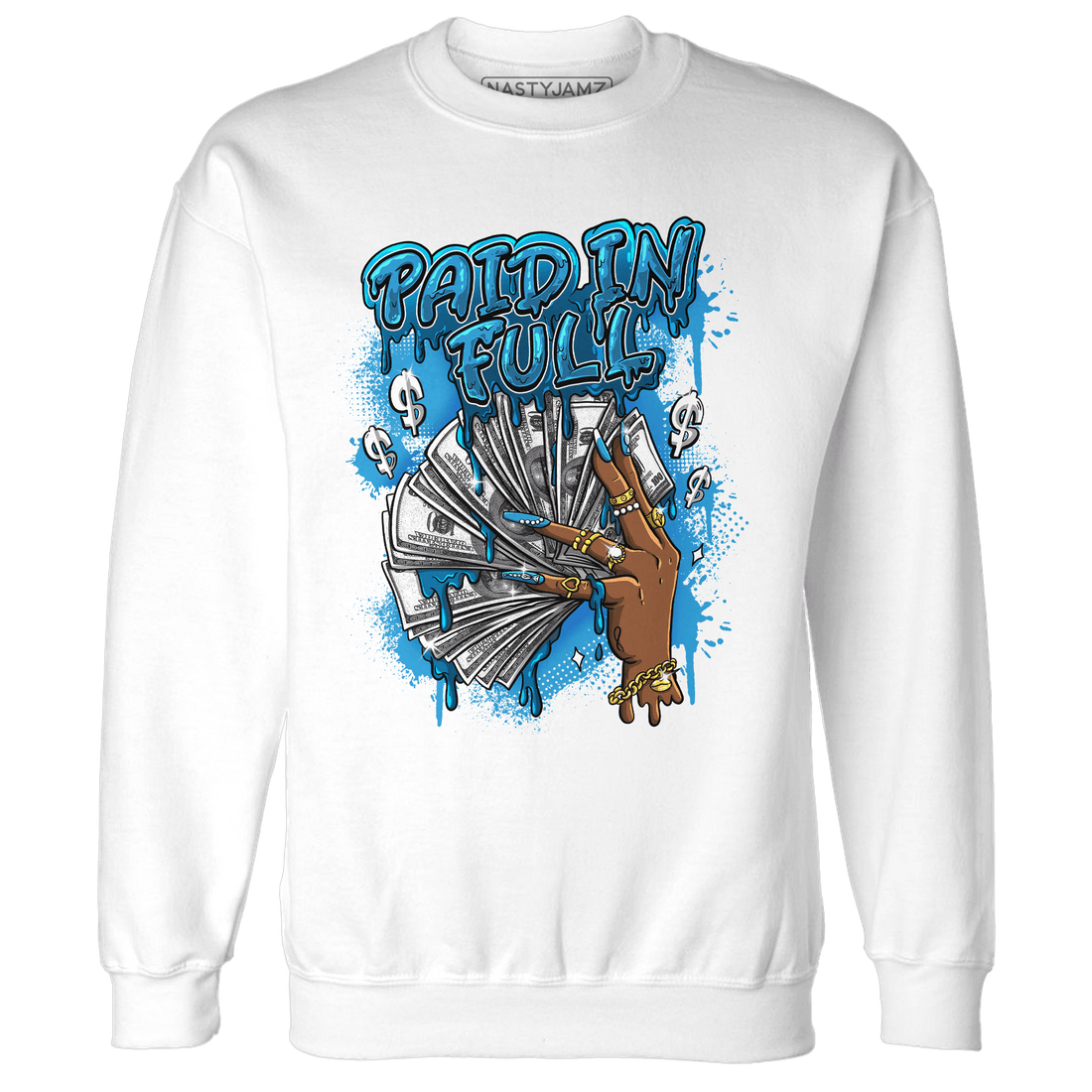 Powder Blue 9s Sweatshirt Match Paid In Full - NastyJamz