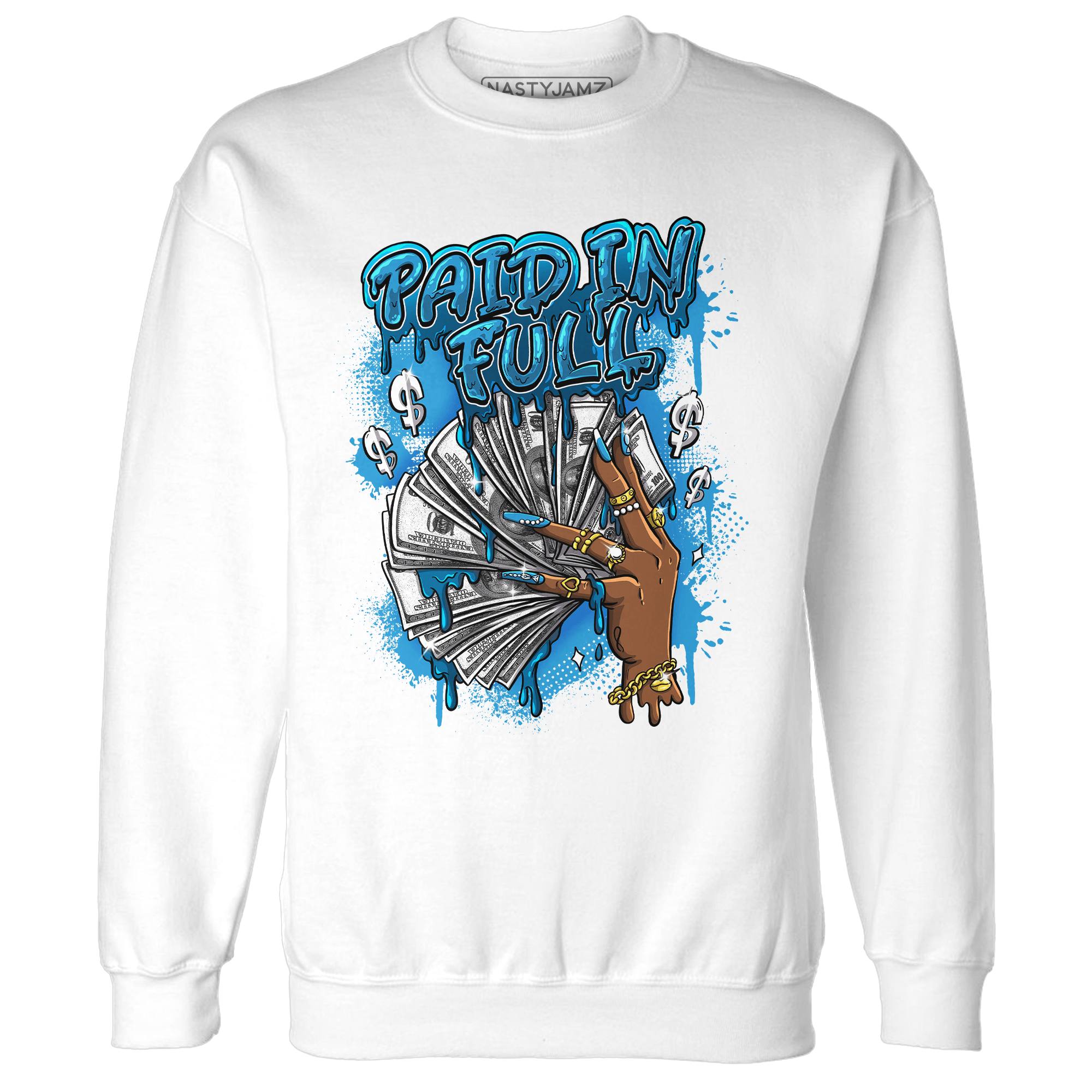 Powder Blue 9s Sweatshirt Match Paid In Full - NastyJamz