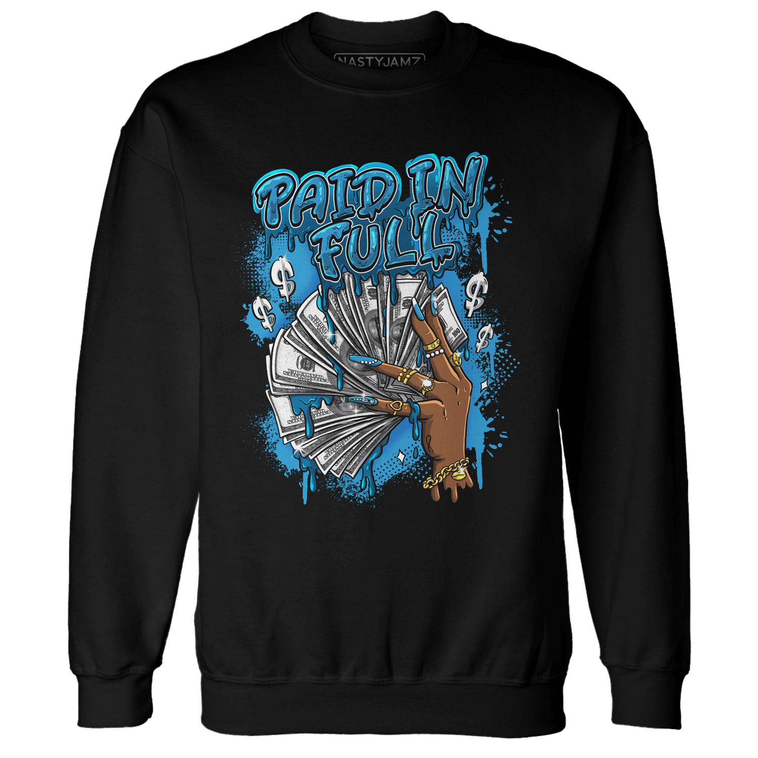 Powder Blue 9s Sweatshirt Match Paid In Full - NastyJamz