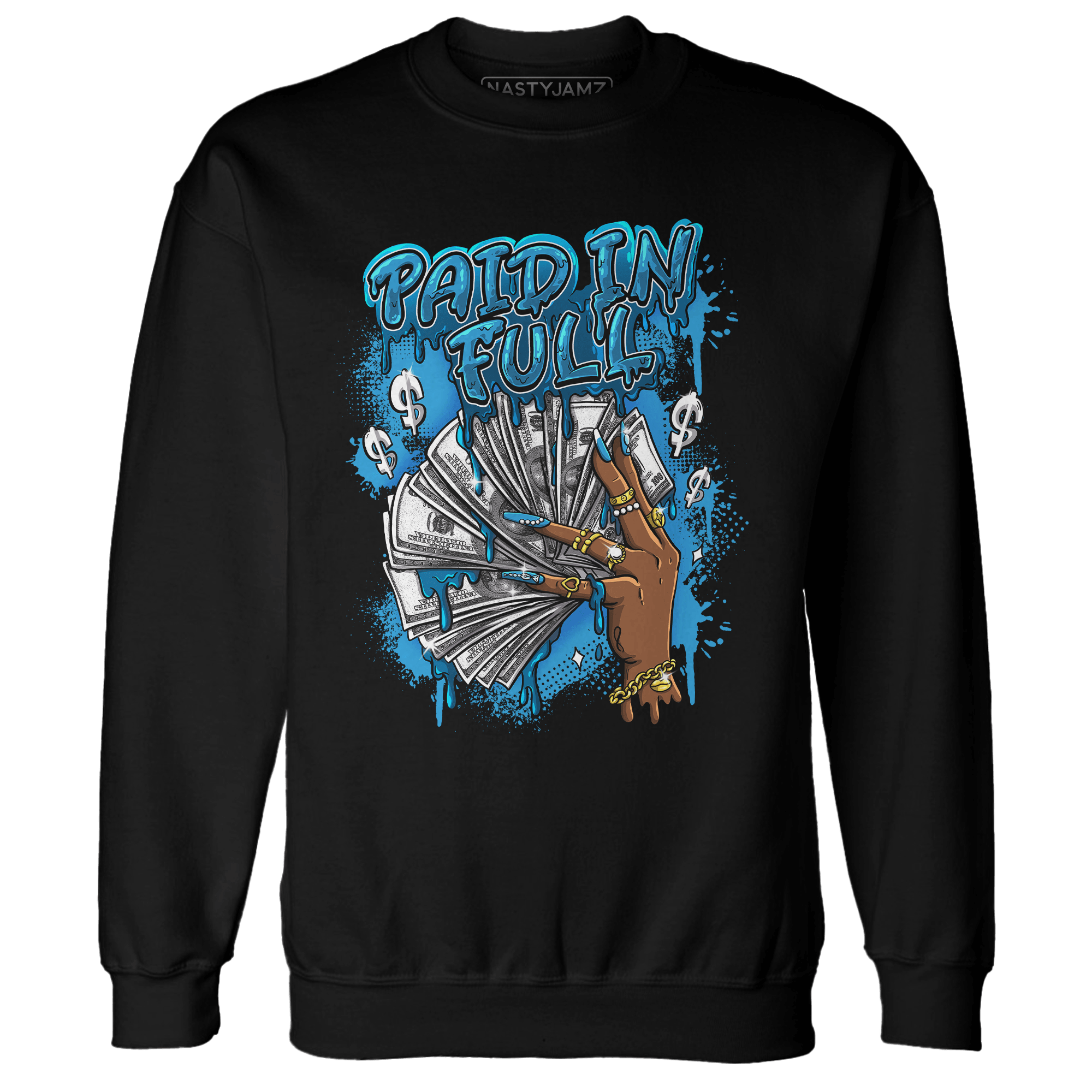 Powder Blue 9s Sweatshirt Match Paid In Full - NastyJamz