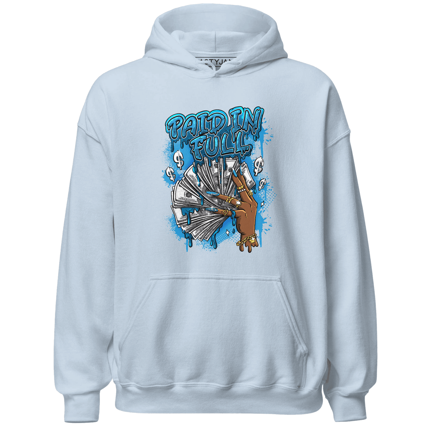 Powder Blue 9s Hoodie Match Paid In Full - NastyJamz