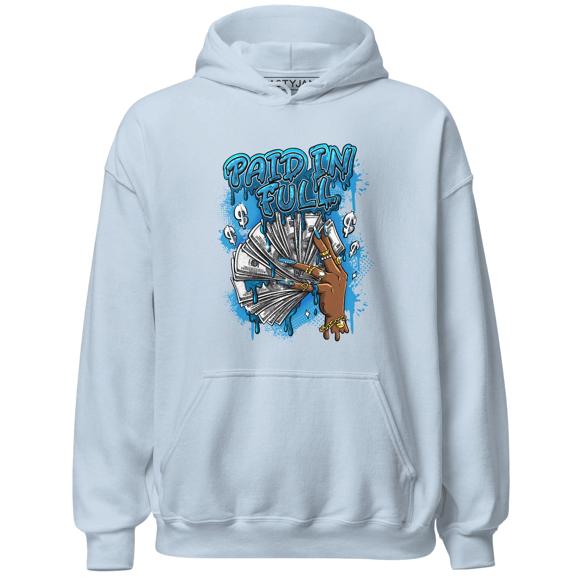 Powder Blue 9s Hoodie Match Paid In Full - NastyJamz