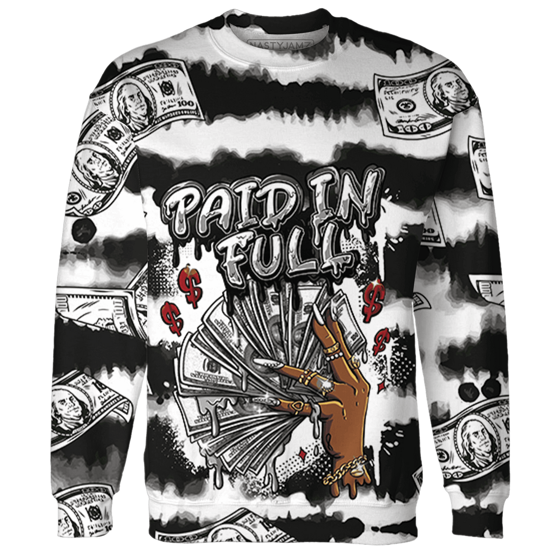 Retro Red Taxi 12s Sweatshirt Match Paid In Full 3D All-Over Print - NastyJamz