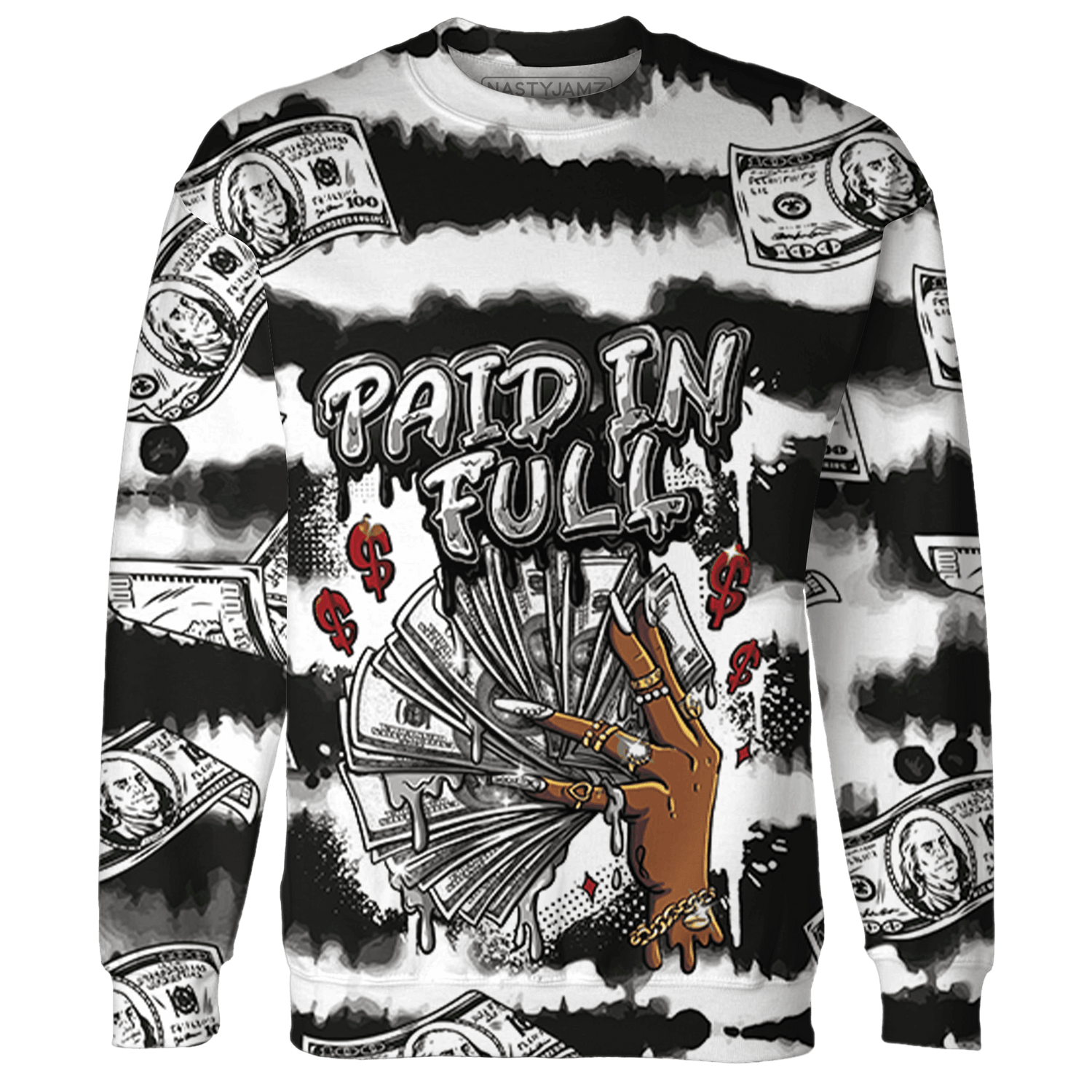 Retro Red Taxi 12s Sweatshirt Match Paid In Full 3D All-Over Print - NastyJamz