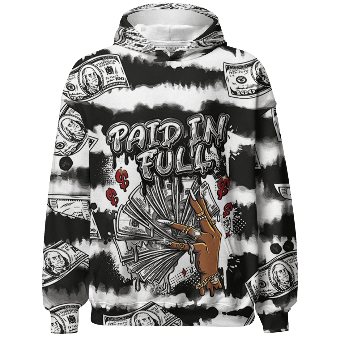 Retro Red Taxi 12s Hoodie Match Paid In Full 3D All-Over Print - NastyJamz