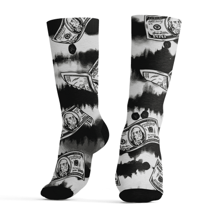 Retro Red Taxi 12s Socks Match Paid In Full 3D All-Over Print - NastyJamz