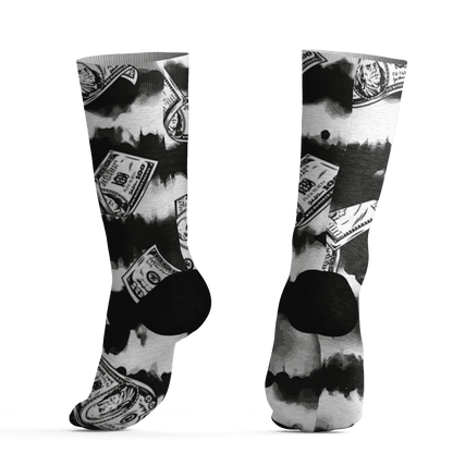 Retro Red Taxi 12s Socks Match Paid In Full 3D All-Over Print - NastyJamz