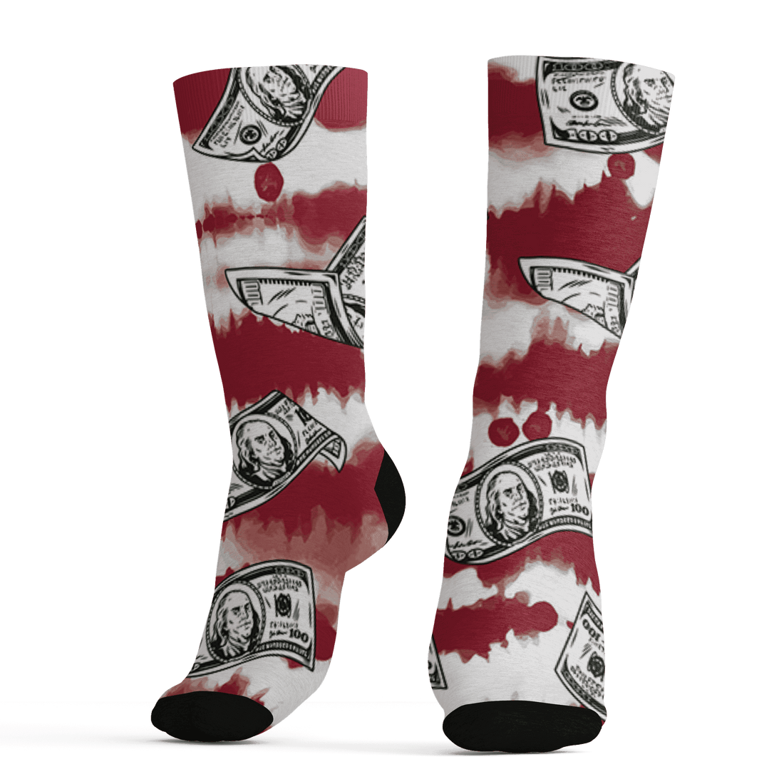High 85 Metallic Burgundy 1s Socks Match Paid In Full 3D All-Over Print - NastyJamz