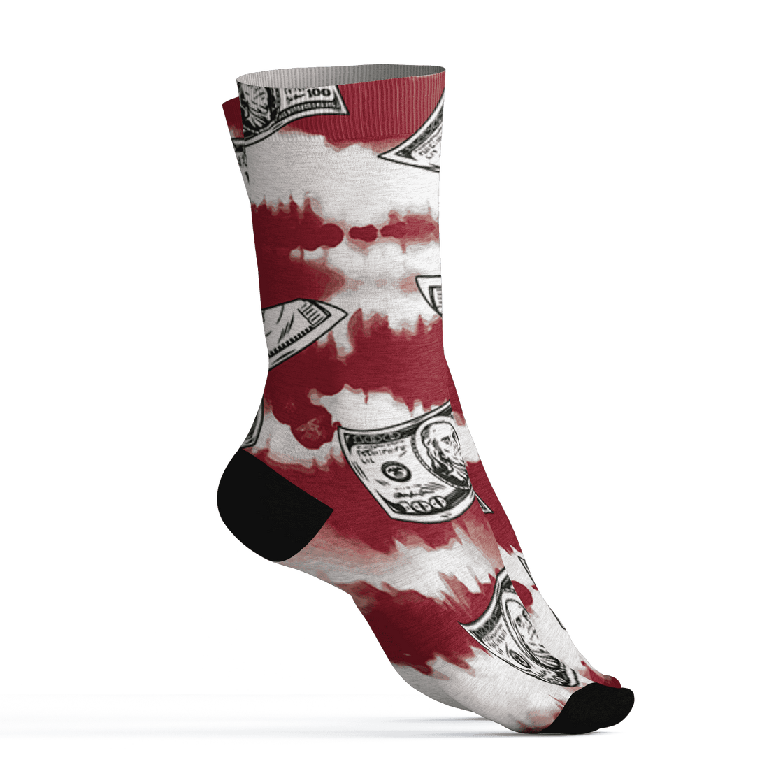 High 85 Metallic Burgundy 1s Socks Match Paid In Full 3D All-Over Print - NastyJamz
