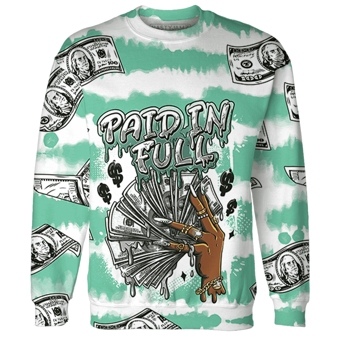 High OG Green Glow 1s Sweatshirt Match Paid In Full 3D All-Over Print - NastyJamz