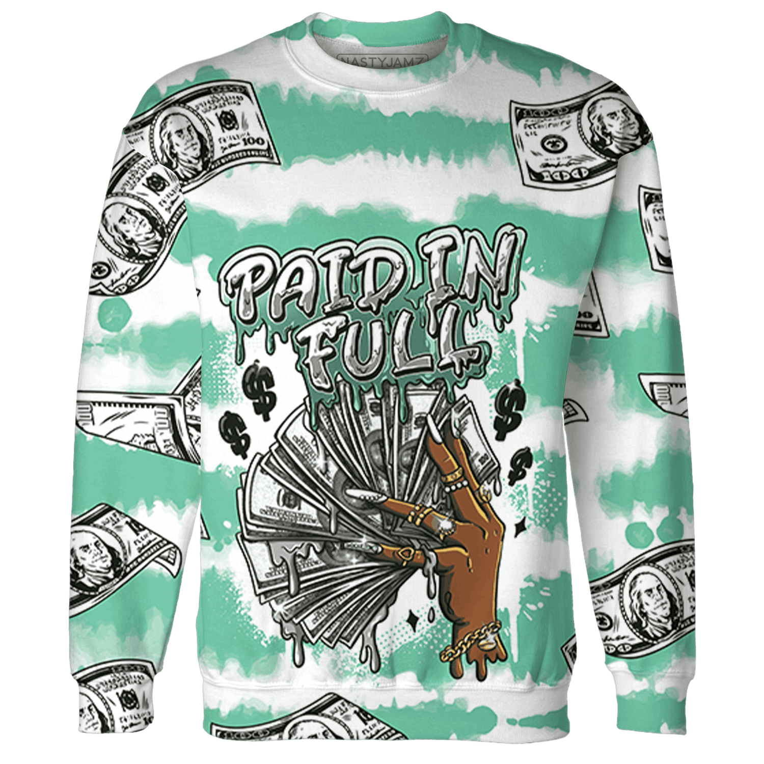 High OG Green Glow 1s Sweatshirt Match Paid In Full 3D All-Over Print - NastyJamz