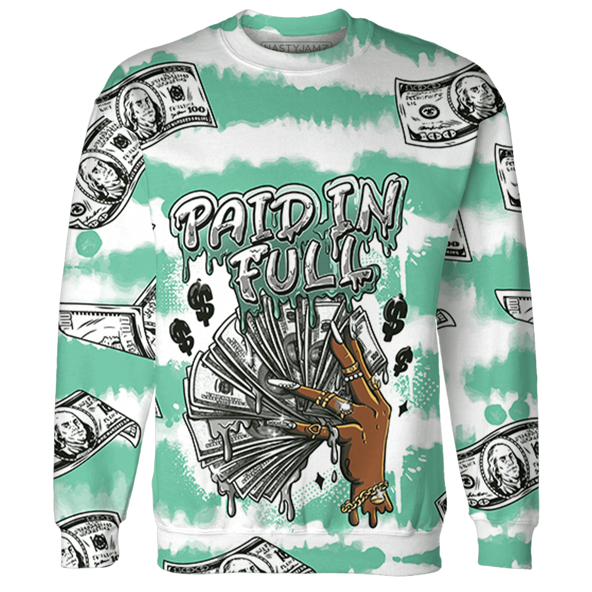 High OG Green Glow 1s Sweatshirt Match Paid In Full 3D All-Over Print - NastyJamz