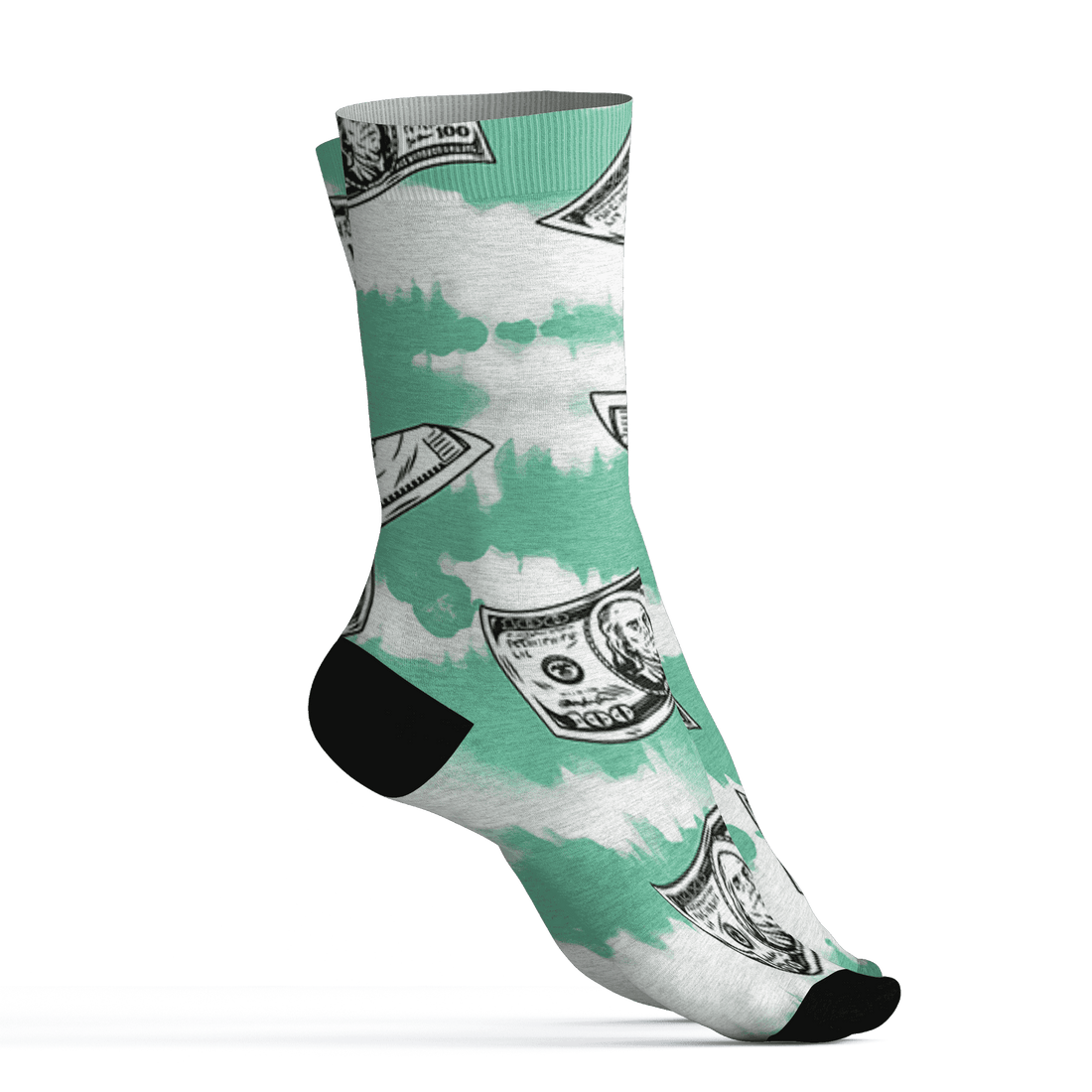 High OG Green Glow 1s Socks Match Paid In Full 3D All-Over Print - NastyJamz