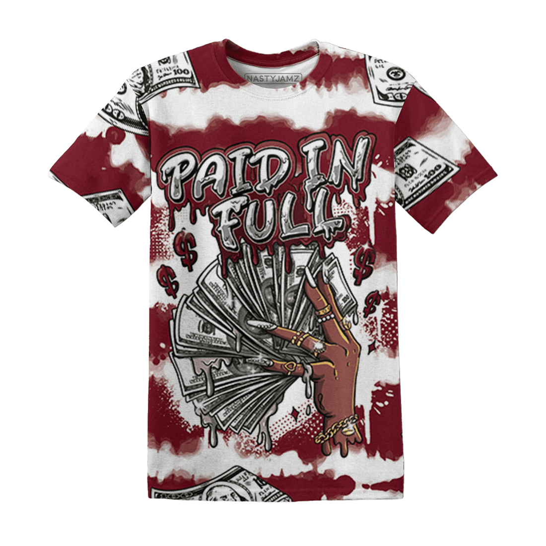 High White Team Red 1s T Shirt Match Paid In Full 3D All-Over Print - NastyJamz