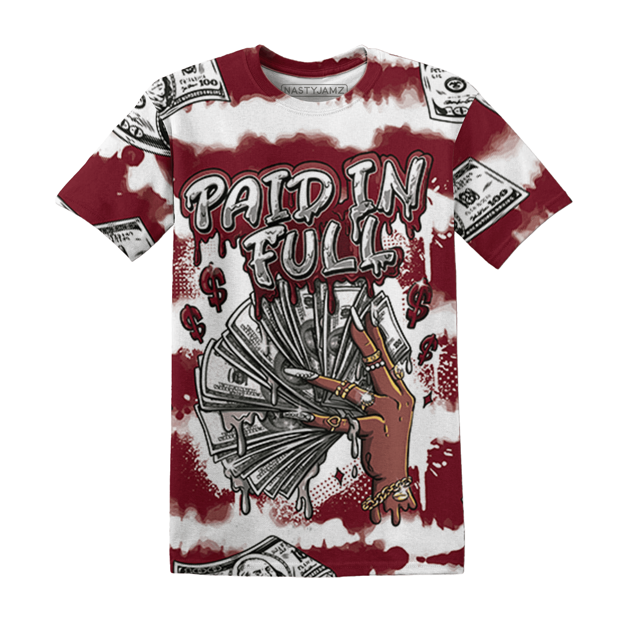 High White Team Red 1s T Shirt Match Paid In Full 3D All-Over Print - NastyJamz