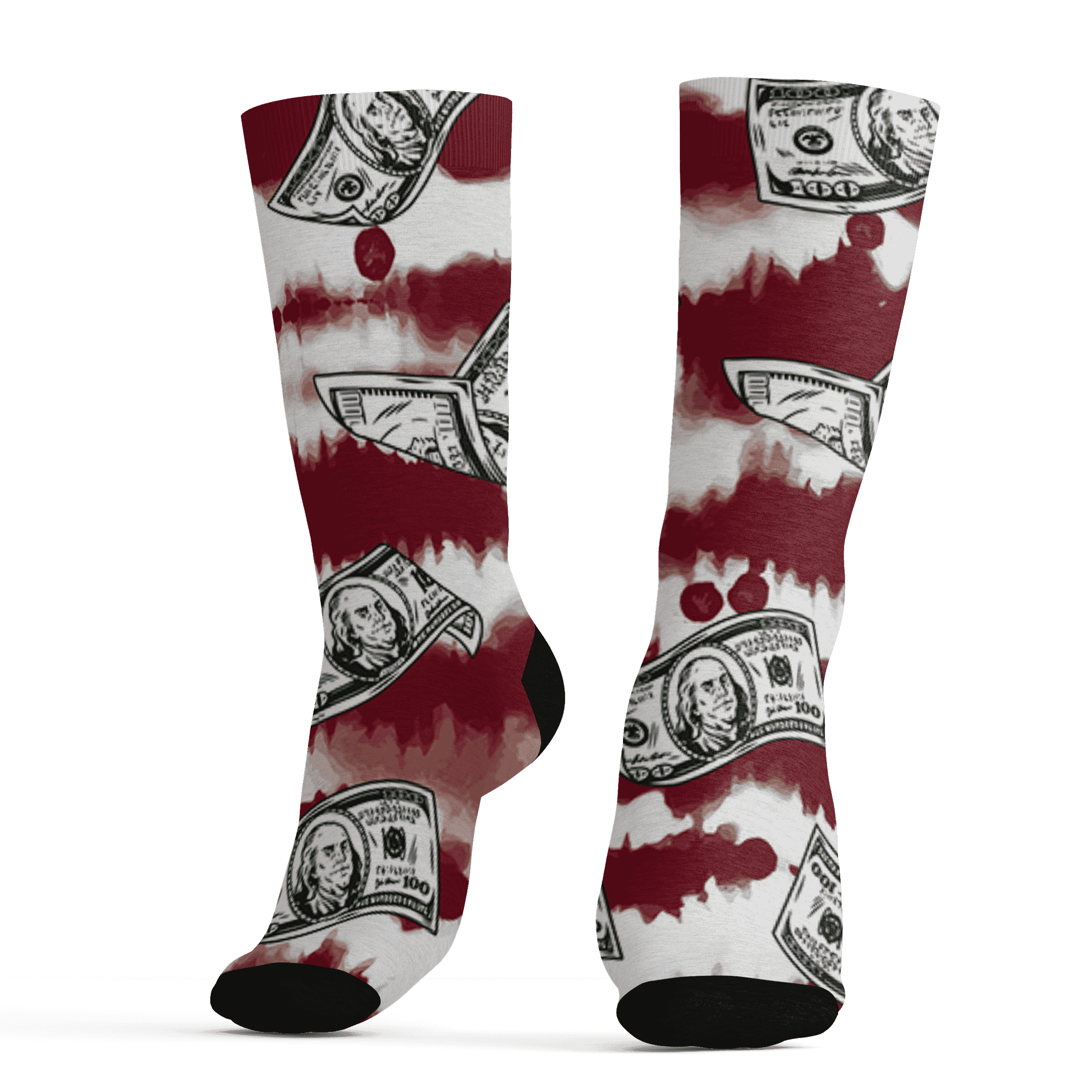 High White Team Red 1s Socks Match Paid In Full 3D All-Over Print - NastyJamz