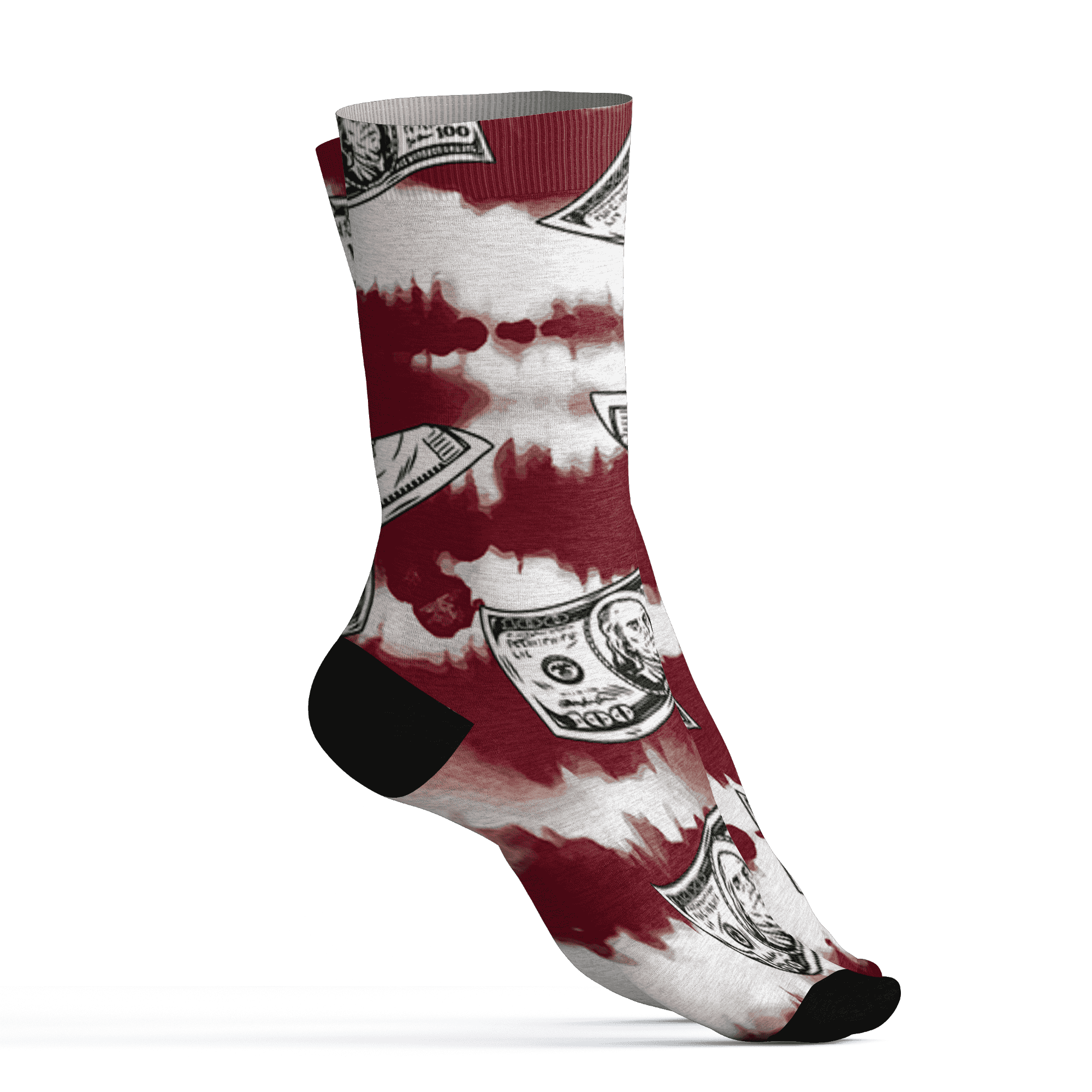 High White Team Red 1s Socks Match Paid In Full 3D All-Over Print - NastyJamz