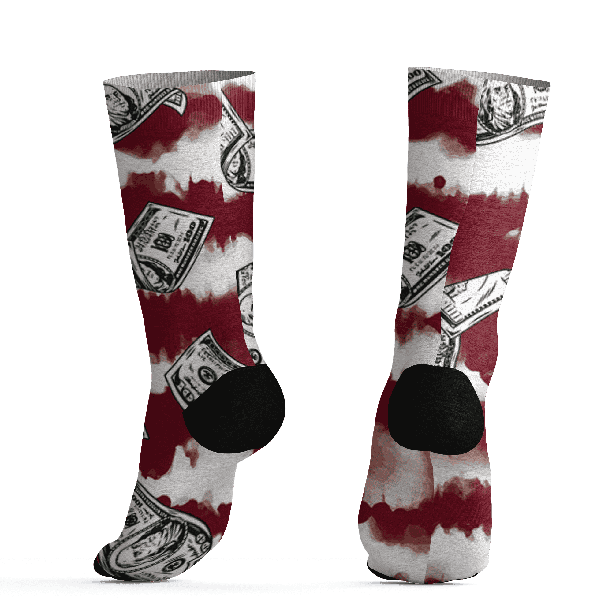 High White Team Red 1s Socks Match Paid In Full 3D All-Over Print - NastyJamz