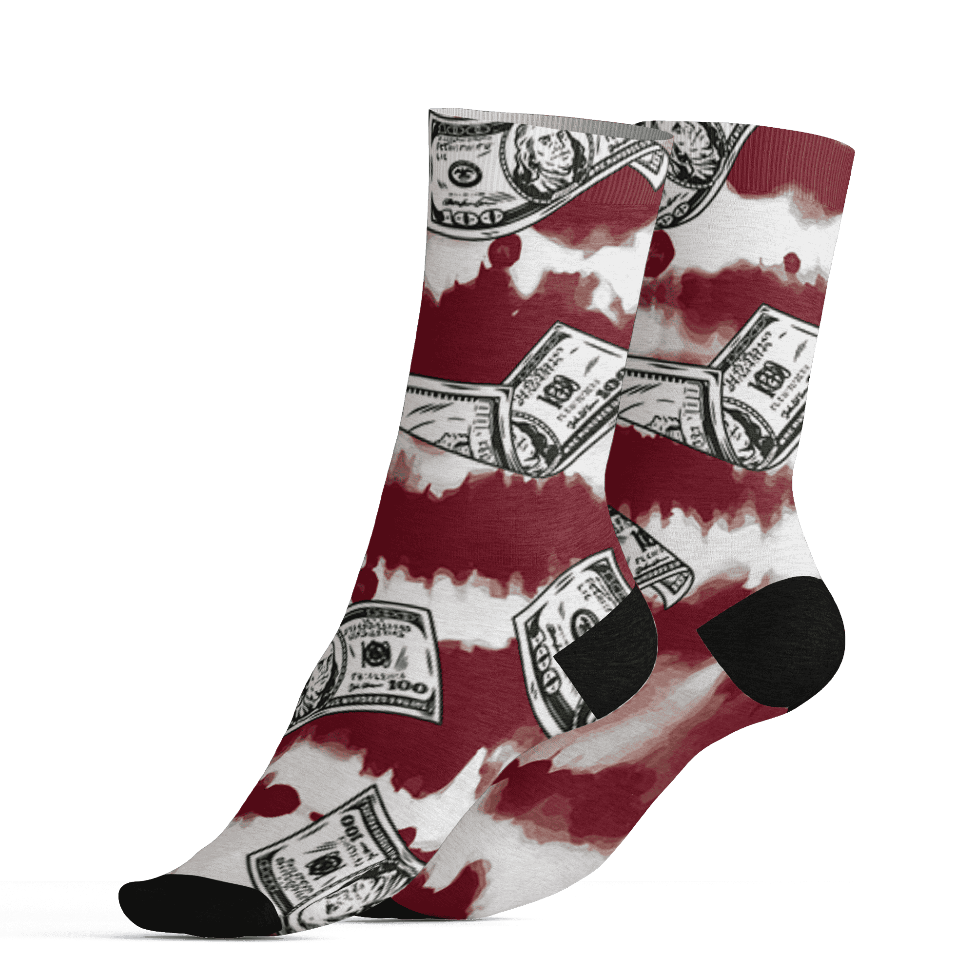 High White Team Red 1s Socks Match Paid In Full 3D All-Over Print - NastyJamz