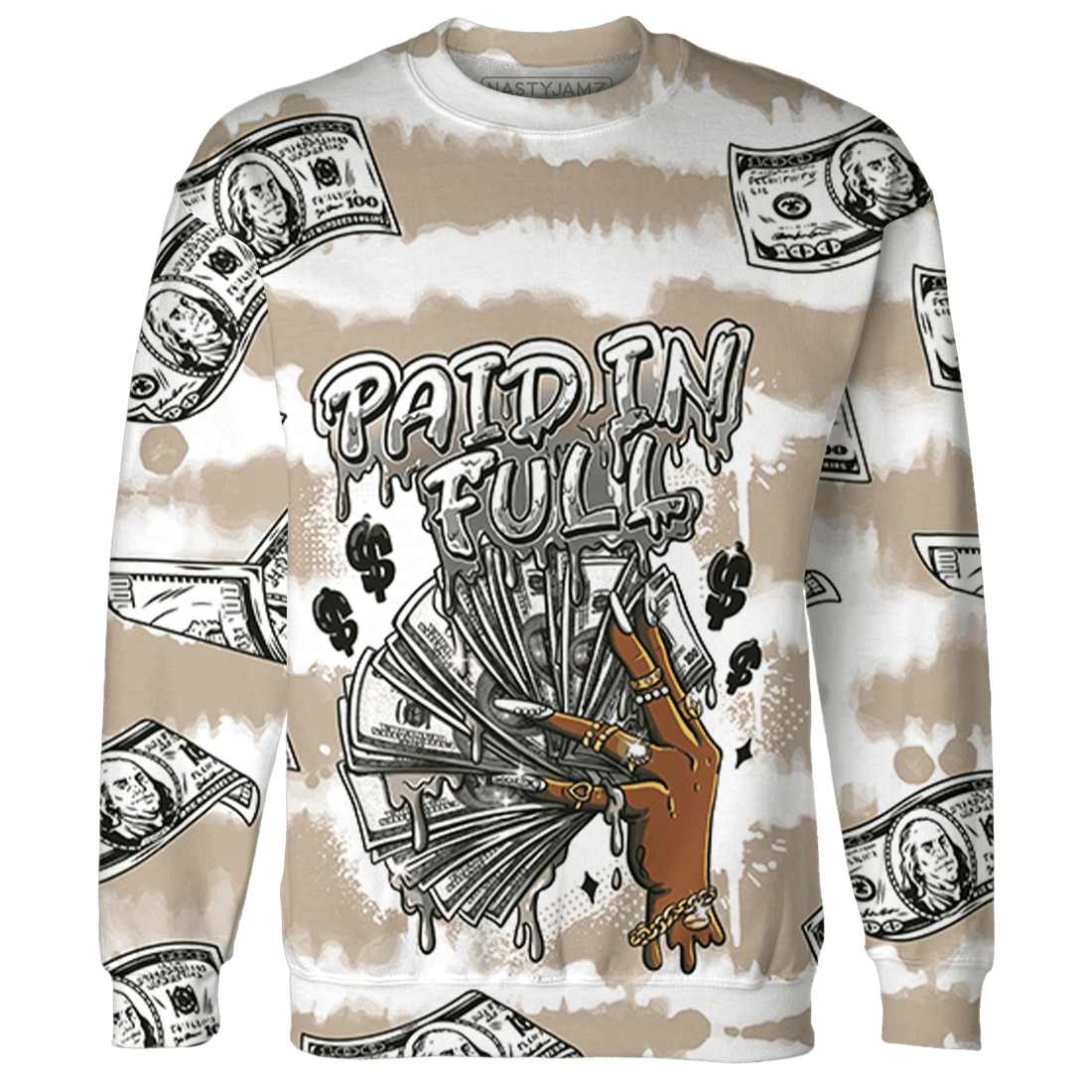 Latte 1s Sweatshirt Match Paid In Full 3D All-Over Print - NastyJamz