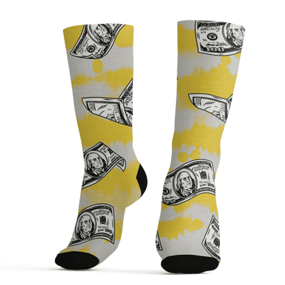 Low OG Canary TVSC 1s Socks Match Paid In Full 3D All-Over Print - NastyJamz