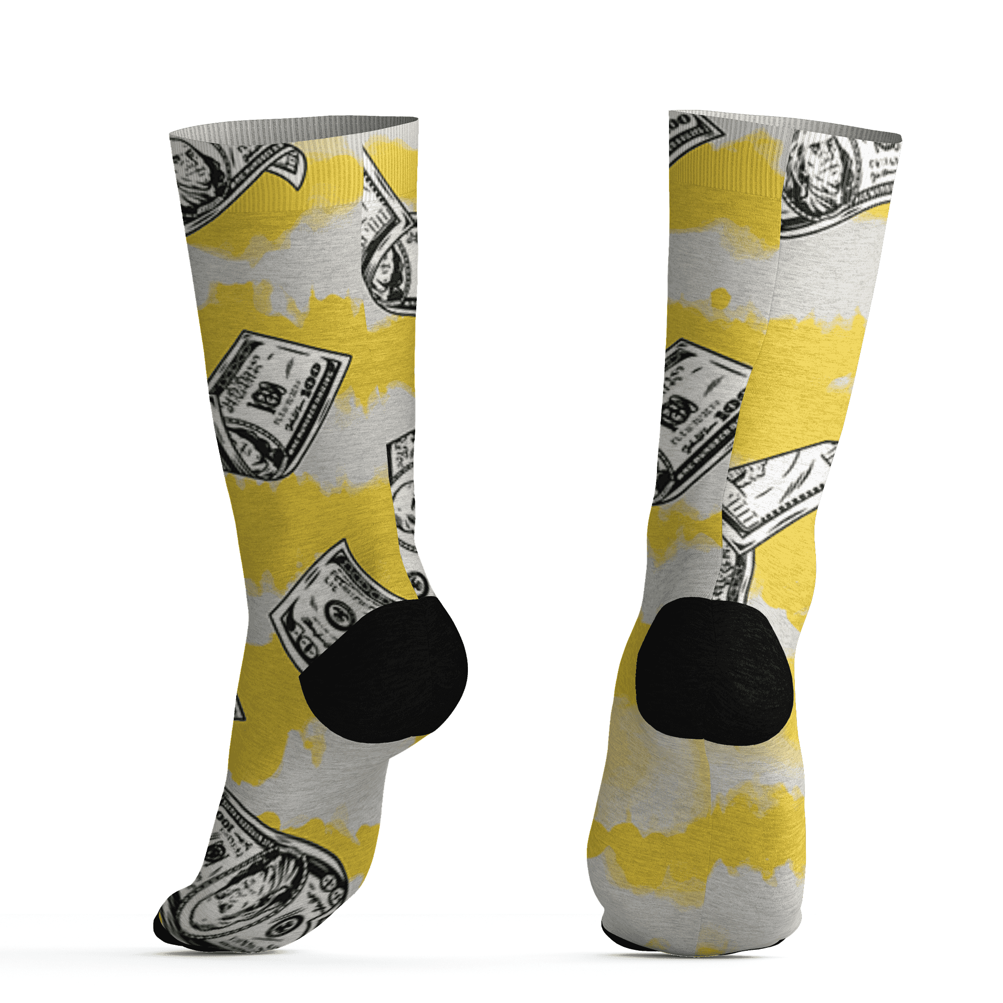 Low OG Canary TVSC 1s Socks Match Paid In Full 3D All-Over Print - NastyJamz