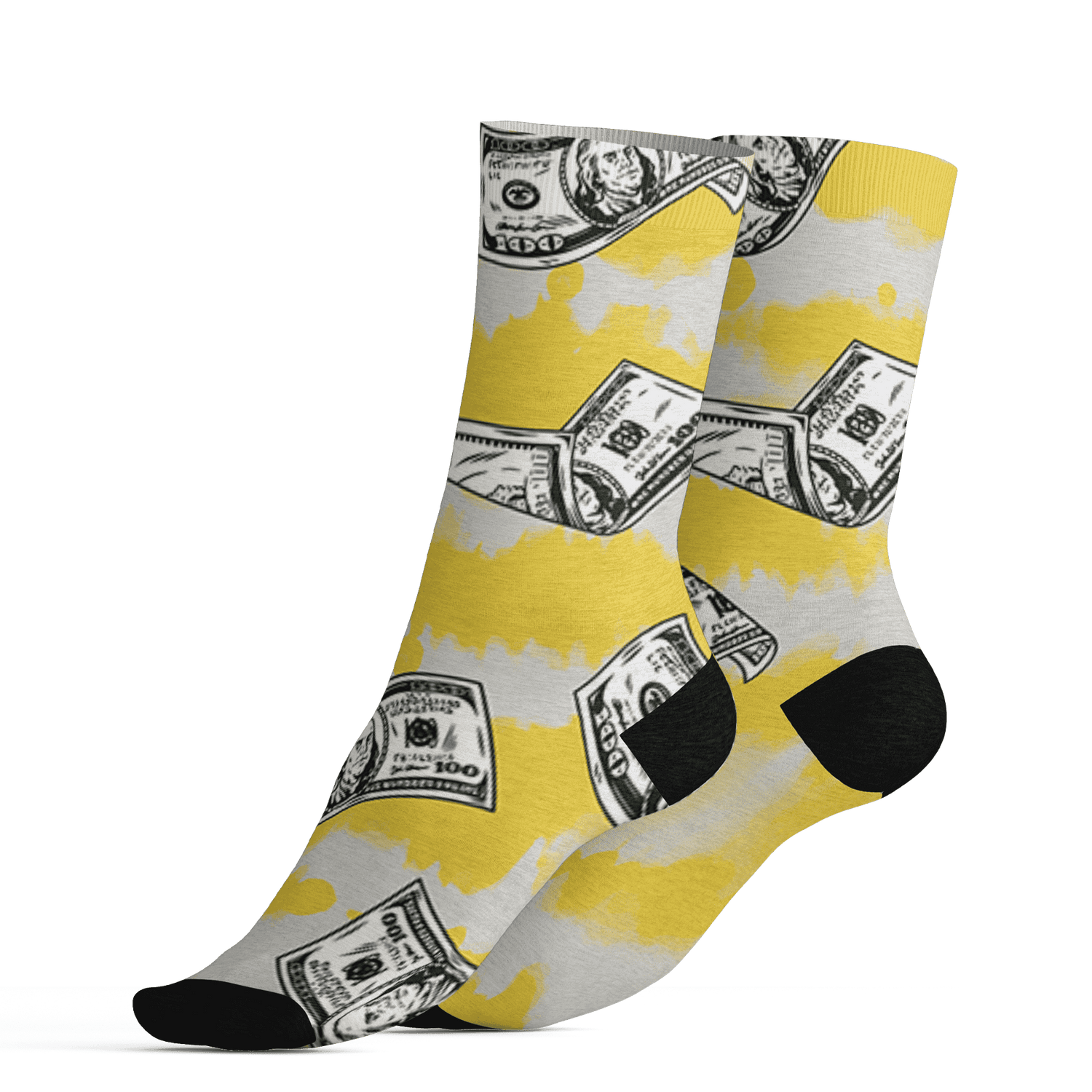 Low OG Canary TVSC 1s Socks Match Paid In Full 3D All-Over Print - NastyJamz