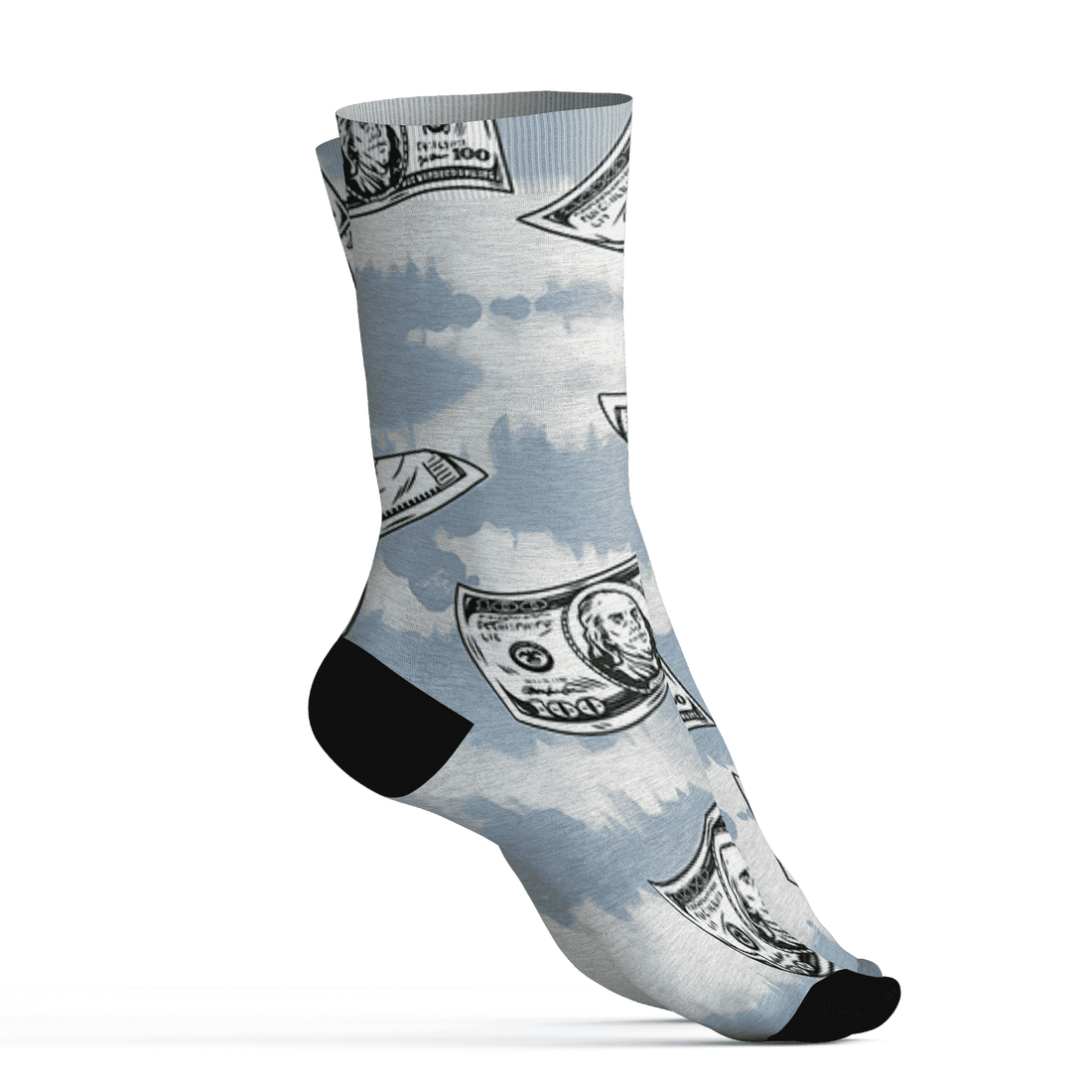Mid Diffused Blue Grey 1s Socks Match Paid In Full 3D All-Over Print - NastyJamz