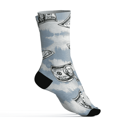 Mid Diffused Blue Grey 1s Socks Match Paid In Full 3D All-Over Print - NastyJamz