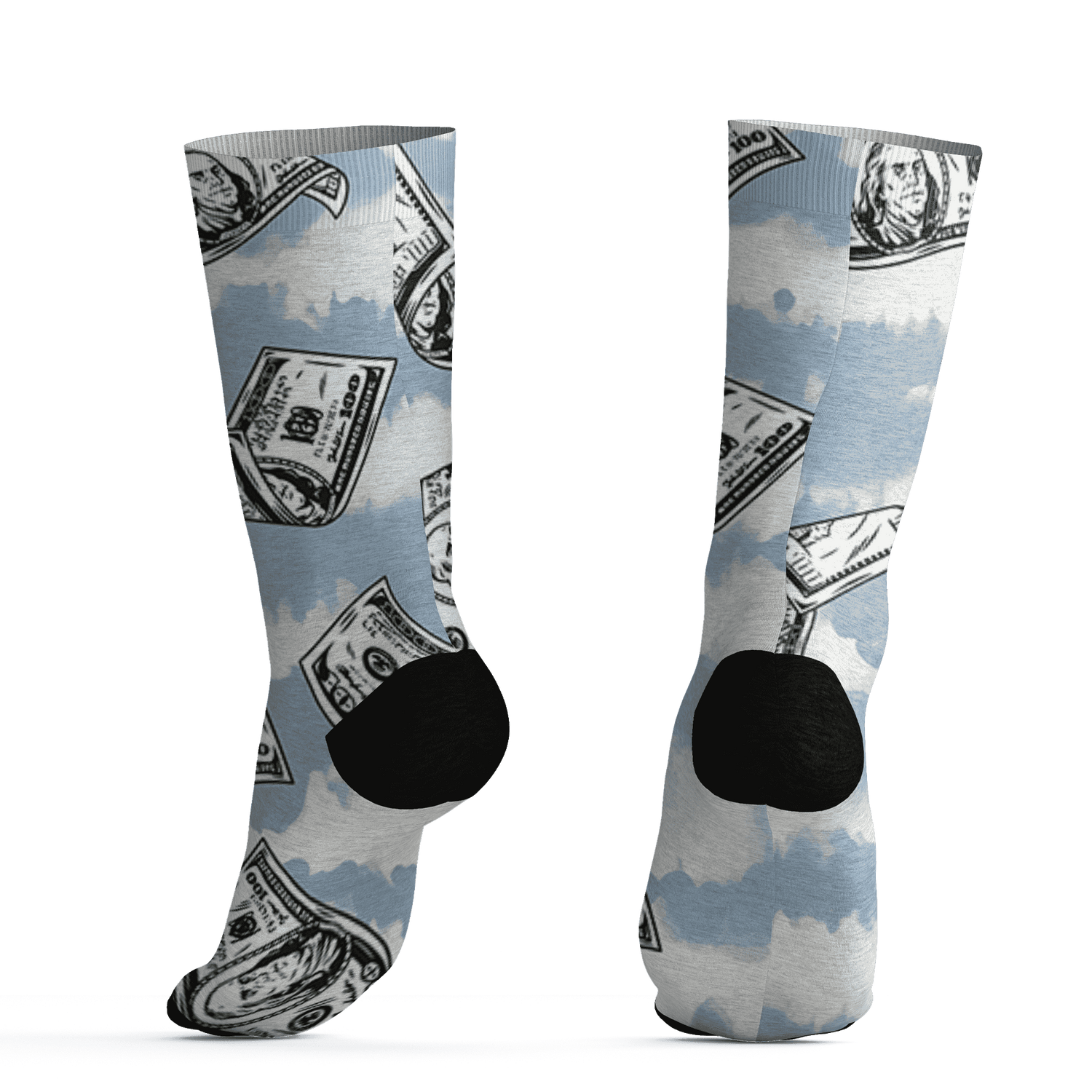 Mid Diffused Blue Grey 1s Socks Match Paid In Full 3D All-Over Print - NastyJamz