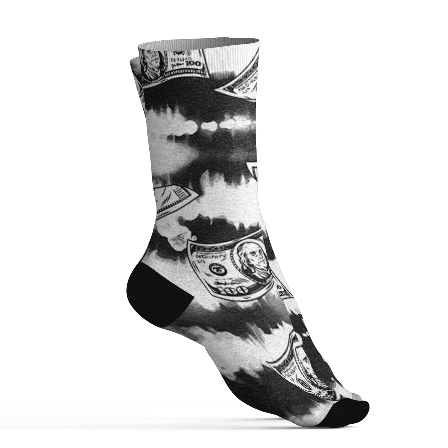 Quaiii 54 3s Socks Match Paid In Full 3D All-Over Print - NastyJamz
